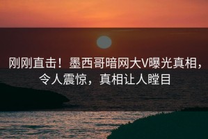 刚刚直击！墨西哥暗网大V曝光真相，令人震惊，真相让人瞠目
