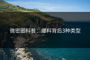 微密圈科普：爆料背后3种类型