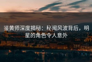 鉴黄师深度揭秘：秘闻风波背后，明星的角色令人意外