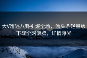 大V遭遇八卦引爆全场，汤头条轻量版下载全网沸腾，详情曝光