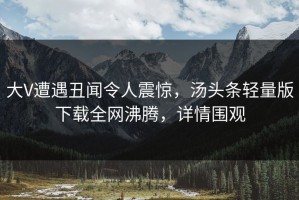 大V遭遇丑闻令人震惊，汤头条轻量版下载全网沸腾，详情围观