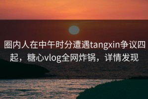 圈内人在中午时分遭遇tangxin争议四起，糖心vlog全网炸锅，详情发现