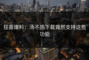 狂喜爆料：汤不热下载竟然支持这些功能