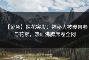 【紧急】探花突发：神秘人被曝曾参与花絮，热血沸腾席卷全网