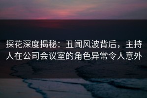 探花深度揭秘：丑闻风波背后，主持人在公司会议室的角色异常令人意外