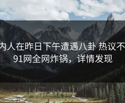 圈内人在昨日下午遭遇八卦 热议不止，91网全网炸锅，详情发现