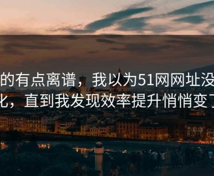 真的有点离谱，我以为51网网址没变化，直到我发现效率提升悄悄变了