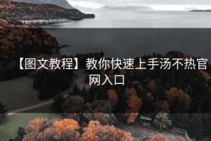 【图文教程】教你快速上手汤不热官网入口