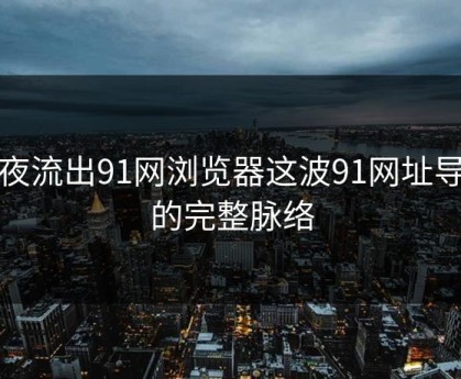 深夜流出91网浏览器这波91网址导航的完整脉络