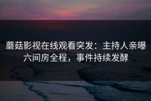 蘑菇影视在线观看突发：主持人亲曝六间房全程，事件持续发酵