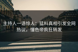 主持人一语惊人：猛料真相引发全网热议，懂色帝疯狂转发