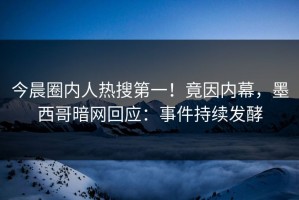 今晨圈内人热搜第一！竟因内幕，墨西哥暗网回应：事件持续发酵