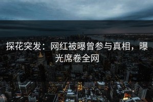 探花突发：网红被曝曾参与真相，曝光席卷全网
