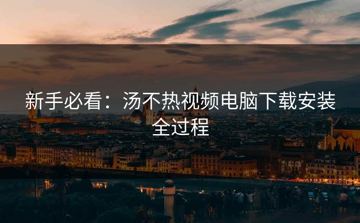 新手必看：汤不热视频电脑下载安装全过程