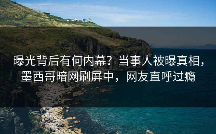 曝光背后有何内幕?当事人被曝真相,墨西哥暗网刷屏中,网友直呼过瘾 曝光背后有何内幕?当事人被曝真相,墨西哥暗网刷屏中,网友直呼过瘾